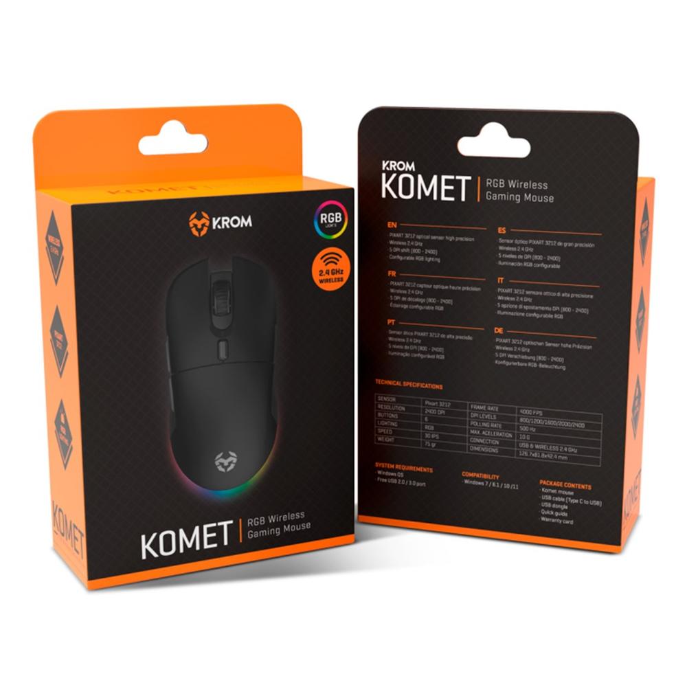 Raton inalambrico gaming krom komet rgb negro - Imagen 6