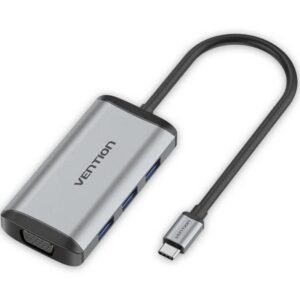 Docking USB Tipo-C Vention TGSHB/ 3xUSB/ 1xHDMI 4K/ 1xVGA/ 1xUSB Tipo-C PD/ Gris 6922794749290 TGSHB VEN-DOCK TGSHB