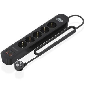Regleta con Interruptor Aisens ASPS-2A2C15-BK/ 5 Tomas de Corriente/ 2 USB - 2 USB Tipo-C/ Cable 1.4m/ Negro 8435739904473 ASPS-2A2C15-BK AIS-REGLETA ASPS-2A2C15-BK