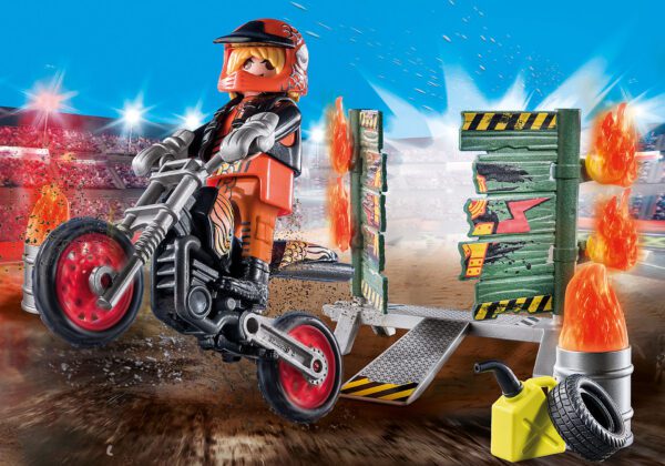 4008789712561 | P/N: 71256 | Cod. Artículo: DSP0000013703 Playmobil starter pack stuntshow moto con pared de fuego