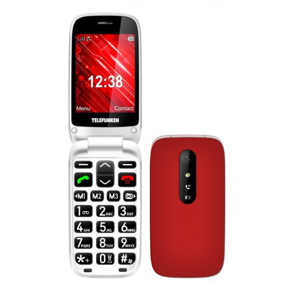 7640256380407 | P/N: TF-GSM-S445-RD | Cod. Artículo: DSP0000019744 Telefono movil telefunken s445 senior phone - 2.8pulgadas - rojo