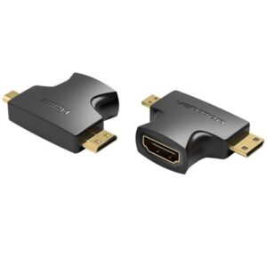 Adaptador HDMI 2 en 1 Vention AGFB0/ HDMI Hembra a Micro HDMI Macho - Mini HDMI Macho 6922794748064 AGFB0 VEN-ADP AGFB0