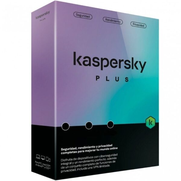 Antivirus Kaspersky Plus/ 1 Dispositivo/ 1 Año 5056244922450 KL1042S5AFS-MSB-CAHO-ES KAS-ANTIV PLUS 1L 1Y