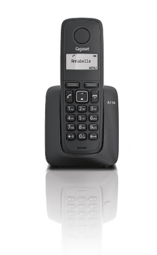 Gigaset A116 Teléfono DECT Identificador de llamadas Negro 4250366849133 | P/N: S30852-H2801-R101 | Ref. Artículo: 807656