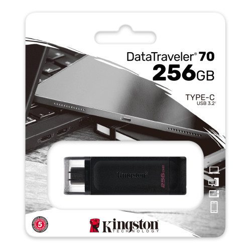 Kingston-Technology-70-unidad-flash-USB-256-GB-USB-Tipo-C-3.2-Gen-1-3.1-Gen-1-Negro-0740617331233-PN-DT70256GB-Ref.-Articulo-1364932-2