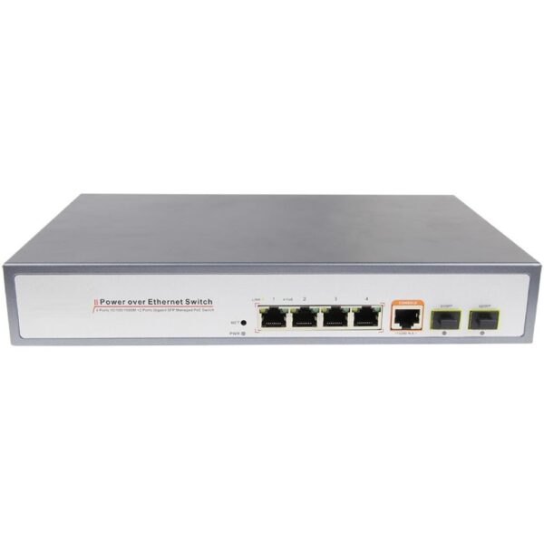 | P/N: G-SW-M4P2S | Cod. Artículo: MGS0000009210 Switch galgus g - sw - m4p2s 4 puertos poe 1 puerto gigabit ethernet 2 puertos sfp