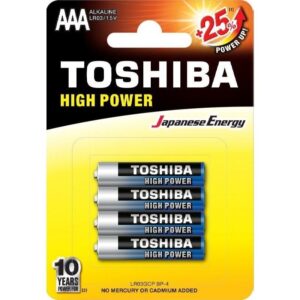 Pack de 4 Pilas AAA Toshiba High Power LR03/ 1.5V/ Alcalinas 4904530592607 R03AT BL4 TOS-PILA R03AT BL4