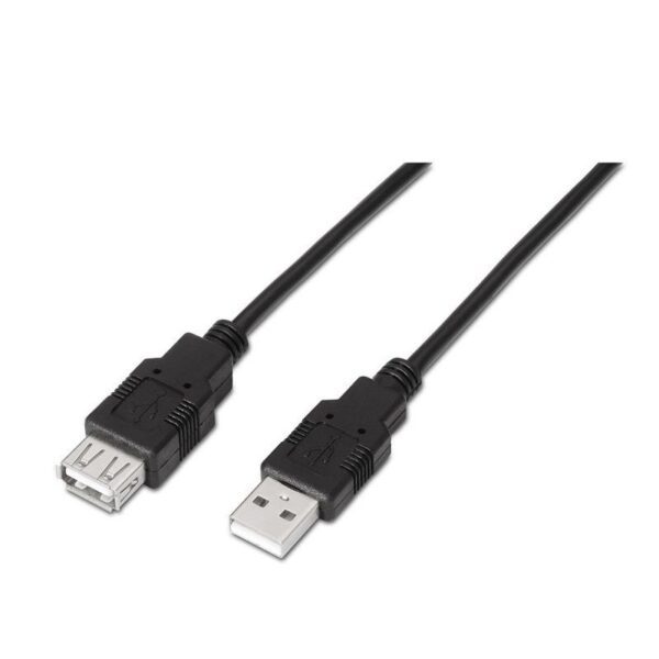 Cable Alargador USB 2.0 Aisens A101-0015/ USB Macho - USB Hembra/ Hasta 2.5W/ 60Mbps/ 1m/ Negro 8436574700145 A101-0015 AIS-CAB A101-0015