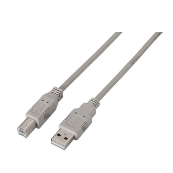 Cable USB 2.0 Impresora Aisens A101-0001/ USB Tipo-B Macho - USB Macho/ Hasta 2.5W/ 60Mbps/ 1m/ Beige 8436574700008 A101-0001 AIS-CAB A101-0001