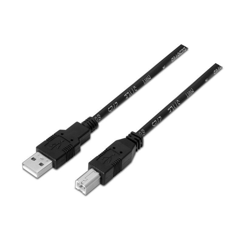 Cable USB 2.0 Impresora Aisens A101-0006/ USB Tipo-B Macho - USB Macho/ Hasta 2.5W/ 60Mbps/ 1.8m/ Negro 8436574700053 A101-0006 AIS-CAB A101-0006