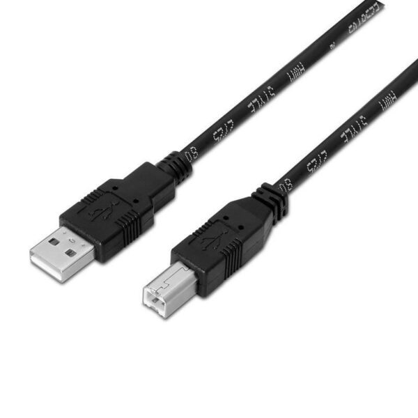 Cable USB 2.0 Impresora Aisens A101-0007/ USB Tipo-B Macho - USB Macho/ Hasta 2.5W/ 60Mbps/ 3m/ Negro 8436574700060 A101-0007 AIS-CAB A101-0007