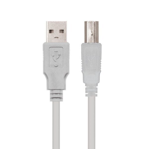 Cable USB 2.0 Impresora Nanocable 10.01.0102/ USB Tipo-B Macho - USB Macho/ 1m/ Beige 8433281004368 10.01.0102 NAN-CAB 10 01 0102