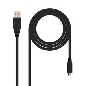 Cable USB 2.0 Nanocable 10.01.0500/ USB Macho - MicroUSB Macho/ 80cm/ Negro 8433281004429 10.01.0500 NAN-CAB 10 01 0500