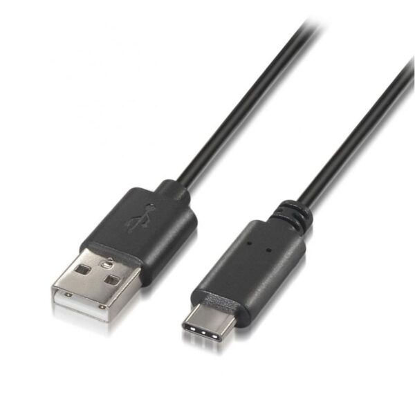 Cable USB 2.0 Tipo-C Aisens A107-0050/ USB Tipo-C Macho - USB Macho/ Hasta 9W/ 625Mbps/ 50cm/ Negro 8436574700497 A107-0050 AIS-CAB A107-0050