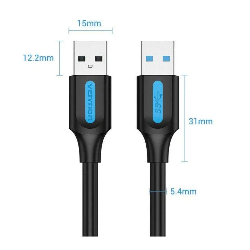 Cable-USB-3.0-Vention-CONBD-USB-Macho-USB-Macho-5Gbps-50cm-Negro-6922794748804-CONBD-VEN-CAB-CONBD-1