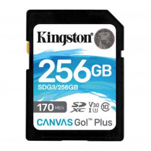 Kingston Technology Canvas Go! Plus memoria flash 256 GB SD Clase 10 UHS-I 0740617301519 | P/N: SDG3/256GB | Ref. Artículo: 1335183