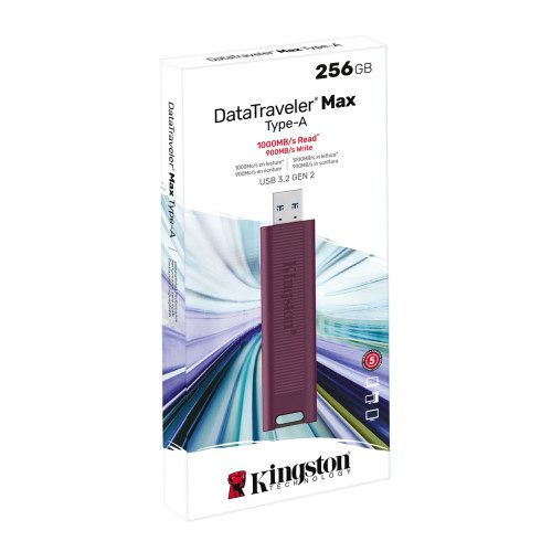 Kingston-Technology-DataTraveler-Max-unidad-flash-USB-256-GB-USB-tipo-A-3.2-Gen-2-3.1-Gen-2-Rojo-0740617328370-PN-DTMAXA256GB-Ref.-Articulo-1360115-2