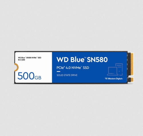 Western Digital Blue SN580 M.2 500 GB PCI Express 4.0 TLC NVMe 0718037887319 | P/N: WDS500G3B0E | Ref. Artículo: 1371079