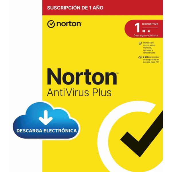 5397231019464 | P/N: 21433206 | Cod. Artículo: MGS0000013641 Antivirus norton antivirus plus 2gb español 1 usuario 1 dispositivo 1 año esd electronica