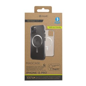 8426801166639 | P/N: MCBKC0263 | Cod. Artículo: DSP0000023462 Funda muvit recycletek magsafe para apple iphone 13 pro transparente