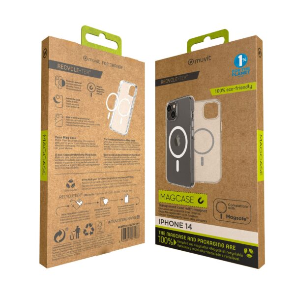 Funda muvit recycletek magsafe para apple iphone 14 transparente - Imagen 6