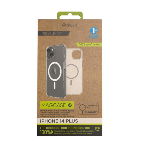 8426801168008 | P/N: MCBKC0283 | Cod. Artículo: DSP0000023461 Funda muvit recycletek magsafe para apple iphone 14 plus transparente