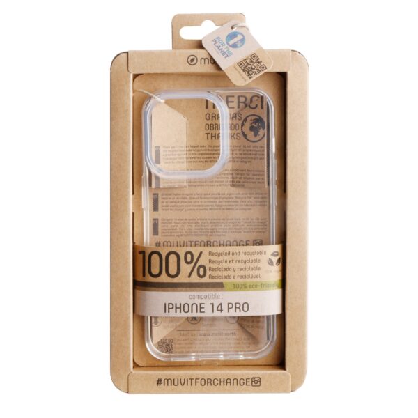 8426801168251 | P/N: MCCRS0335 | Cod. Artículo: DSP0000023420 Funda muvit recycletek para apple iphone 14 pro transparente