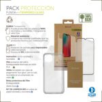 Funda muvit para iphone 14 pro max + protector pantalla vidrio templado plano marco negro