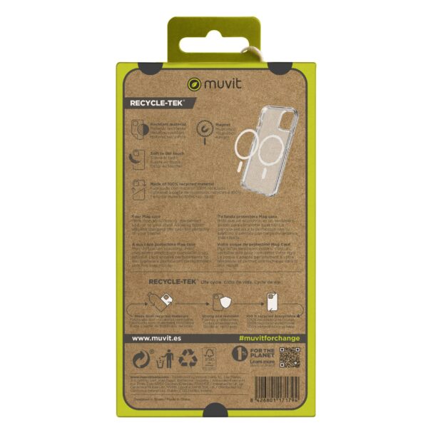 Funda muvit recycletek magsafe para apple iphone 15 pro transparente - Imagen 6