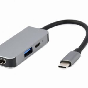 ADAPTADOR MULTIPUERTO USB TIPO C 3 EN 1 PUERTO USB HDMI PD PLATA 8716309124188 A-CM-COMBO3-02