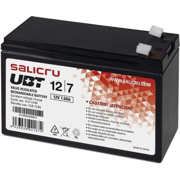 Batería Salicru UBT 12/7 V2 compatible con SAI Salicru según especificaciones 8436035921874 013BS000007 SLC-BAT UBT 12 7 V2