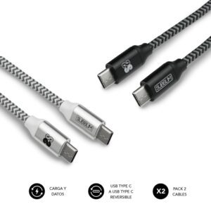 CABLE SUBBLIM 2X PREMIUM USB C TO USB C ALU BLACK/SILVER 8436586740672 SUB-CAB-4CC001