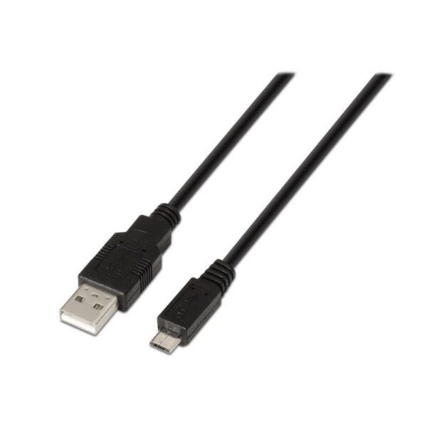 Cable USB 2.0 Aisens A101-0028/ USB Macho - MicroUSB Macho/ Hasta 2.5W/ 60Mbps/ 1.8m/ Negro 8436574700275 A101-0028 AIS-CAB A101-0028