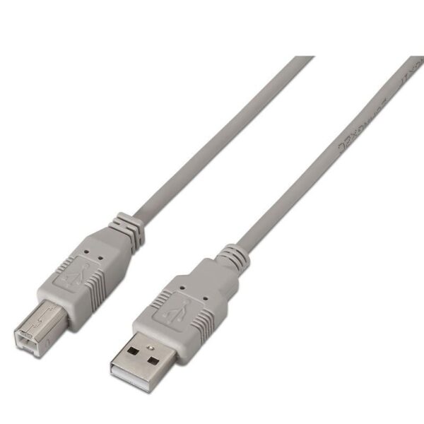 Cable USB 2.0 Impresora Aisens A101-0002/ USB Tipo-B Macho - USB Macho/ Hasta 2.5W/ 60Mbps/ 1.8m/ Beige 8436574700015 A101-0002 AIS-CAB A101-0002