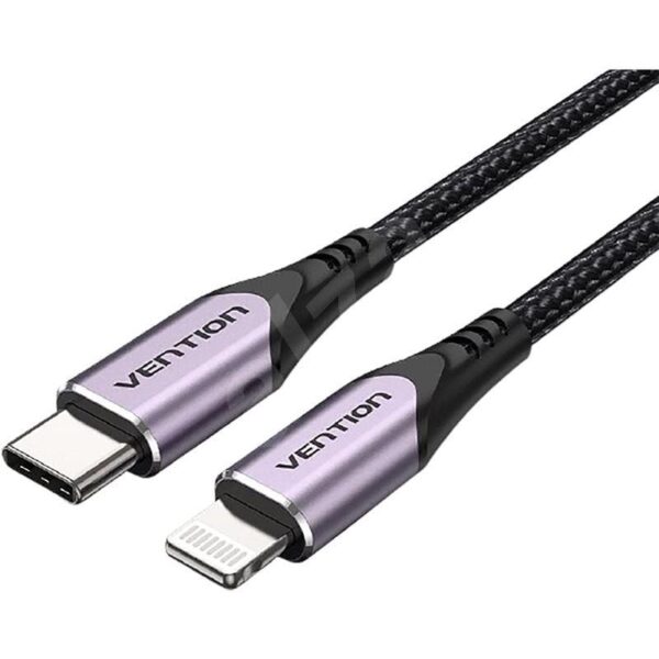 Cable USB 2.0 Tipo-C Lightning Vention TACVF/ USB Tipo-C Macho - Lightning Macho/ Hasta 27W/ 480Mbps/ 1m/ Morado 6922794756878 TACVF VEN-CAB TACVF