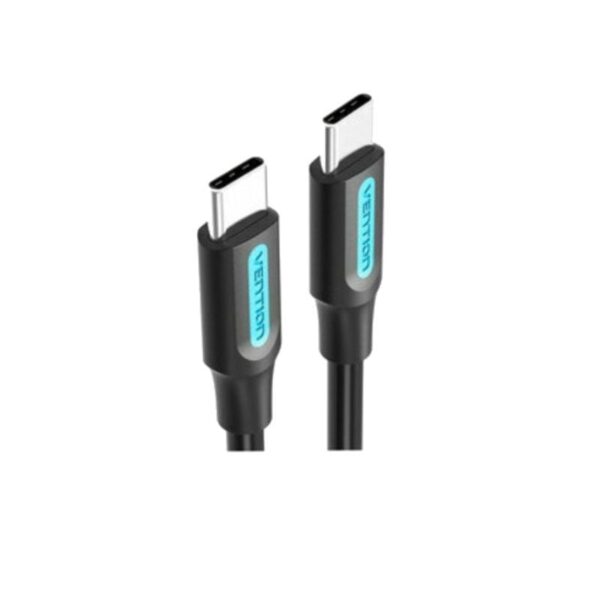 Cable USB 2.0 Tipo-C Vention COSBF/ USB Tipo-C Macho - USB Tipo-C Macho/ Hasta 60W/ 480Mbps/ 1m/ Negro 6922794749443 COSBF VEN-CAB COSBF