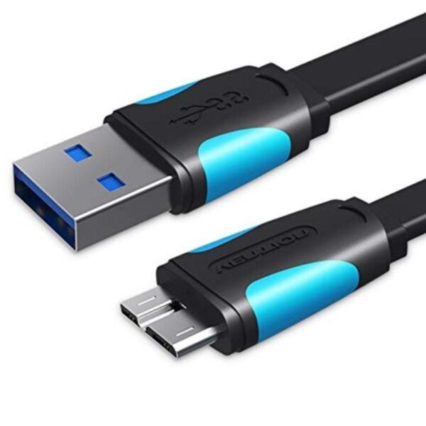 Cable USB 3.0 Vention VAS-A12-B025/ MicroUSB Macho - USB Macho/ 10W/ 5Gbps/ 25cm/ Azul y Negro 6922794715943 VAS-A12-B025 VEN-CAB VAS-A12-B025