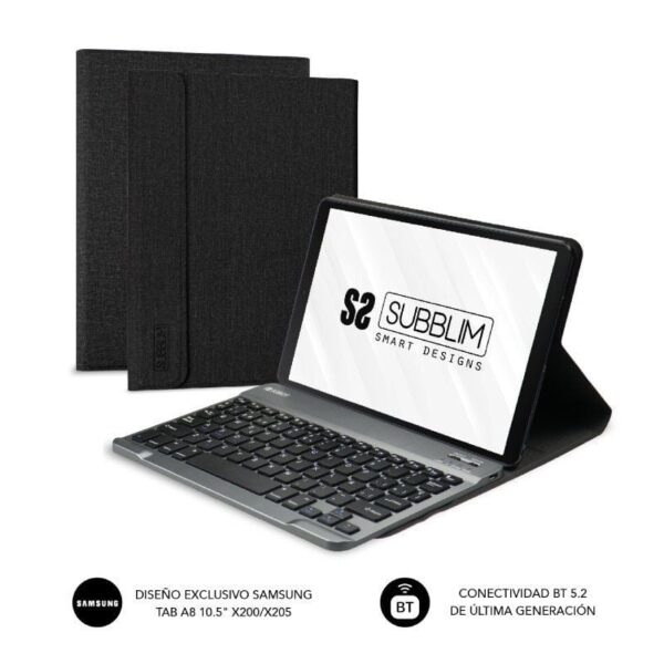 Funda con Teclado Subblim KeyTab Pro BT para Tablets Samsung Galaxy A8 X200/205/ Negra 8436586742157 SUBKT3-BTS055 SUB-FUNDA SUBKT3-BTS055