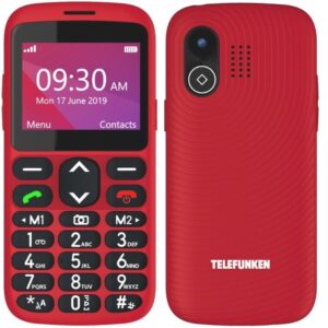 Teléfono Móvil Telefunken S520 para Personas Mayores/ Rojo 7640256380100 TF-GSM-520-CAR-RD TFK-TEL S520 RD