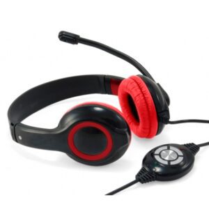 4015867201879 | P/N:  | Cod. Artículo: CCHATSTARU2R Auricular conceptronic usb + microfono flexible control de volumen negro -  rojo