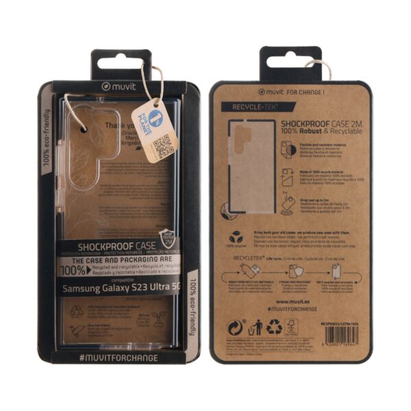 Funda muvit shockproof 2m para samsung galaxy s23 ultra 5g transparente - Imagen 3