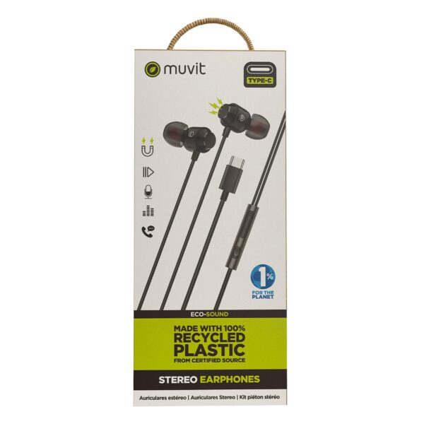 Auriculares magneticos muvit m32 usb tipo c negro - Imagen 6