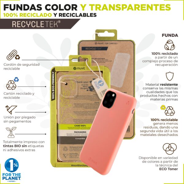 Funda muvit recycletek para samsung galaxy a34 5g transparente - Imagen 2