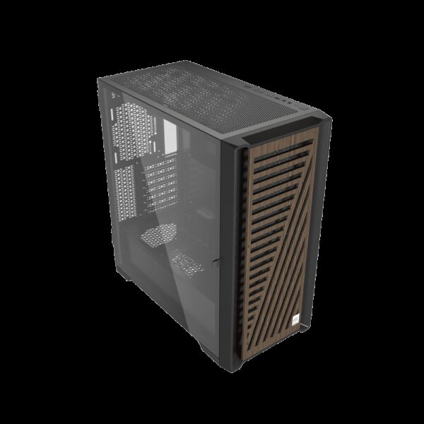 Caja phoenix artisan noble negra con frontal de madera atx cristal templado gaming cristal templado filtros antipolvo tipo c - Imagen 2