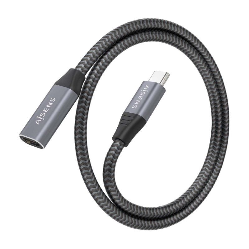 Cable-Alargador-USB-3.2-Aisens-A107-0636-USB-Tipo-C-Macho-USB-Tipo-C-Hembra-Hasta-100W-20Gbps-2m-Gris-8436574707304-A107-0636-AIS-CAB-A107-0636-1