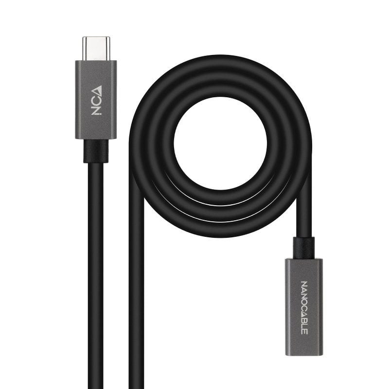 Cable-Alargador-USB-3.2-Nanocable-10.01.4400-USB-Tipo-C-Macho-USB-Tipo-C-Hembra-50cm-Negro-8433281014084-10.01.4400-NAN-CAB-10-01-4400-2