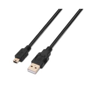 Cable USB 2.0 Aisens A101-0023/ USB Macho - USB Mini Macho/ Hasta 2.5W/ 60Mbps/ 50cm/ Negro 8436574700220 A101-0023 AIS-CAB A101-0023