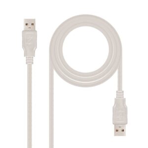 Cable USB 2.0 Nanocable 10.01.0304/ USB Macho - USB Macho/ 3m/ Beige 8433281008090 10.01.0304 NAN-CAB 10 01 0304