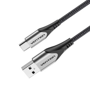 Cable USB 2.0 Tipo-C Vention CODHF/ USB Macho - USB Tipo-C Macho/ Hasta 60W/ 480Mbps/ 1m/ Gris 6922794747050 CODHF VEN-CAB CODHF
