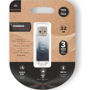 Pendrive 32GB Tech One Tech Be B&W USB 2.0/ Blanco y Negro Degradado 8436546593980 TEC4604-32 TOT-BE BK WH 32GB